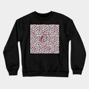 Letter Q Monogram & Pink Leopard Print Crewneck Sweatshirt